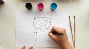 Как нарисовать Хэлло Китти?  How to draw Hello Kitty?
