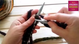 Снуд из толстой пряжи Alize Country в два оборота Видео мк. Вязание снуда спицами