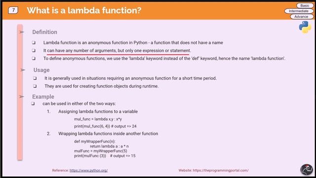 Python Interview Questions #7 - lambda function in python