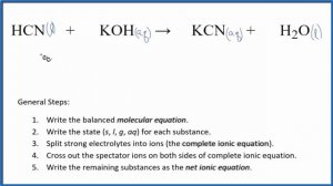 How to Write the Net Ionic Equation for HCN + KOH = KCN + H2O