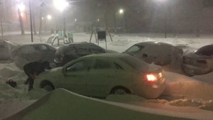 Один из сильнейших снегопадов в нашем городке