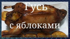Рождественское блюдо. Гусь с яблоками и черносливом. Christmas dish.  Goose with apples and prunes.