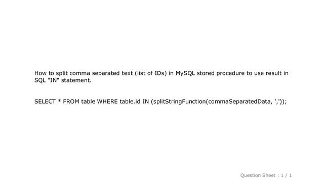 MySQL : How to split comma separated text in MySQL stored procedure смотреть онлайн