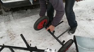 Лопата снеговая на колесе + трансформер в садовую тачку