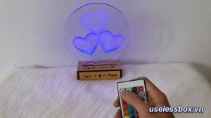 Đèn ngủ 3D hình trái tim - I Love You