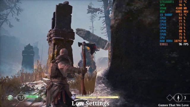 God Of War FPS Test On GTX 1660Ti/i5 9400F/32GB RAM 3000Mhz смотреть онлайн