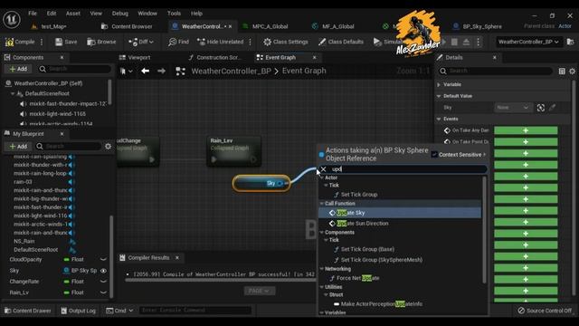 Dynamic Weather P3 - Rain - Thunder - Change sky cloud level - Unreal Engine 5 Open World tutorials