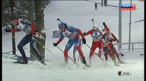 БИАТЛОН. КМ 2012-13. Ханты-Мансийск. Мужчины. Масс-старт 15 км. (Спорт 1). 17.03.2013. 1080i.