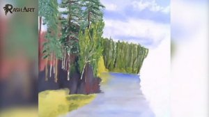 РИСОВАНИЕ АКРИЛОМ - РЕЧКА ПЕЙЗАЖ (RASHART)