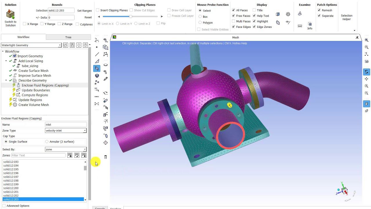 Построение сеток с помощью Fluent Meshing Workflow