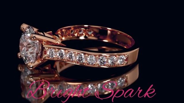 Кольцо из розового золота в стиле Картье Solitaire Virginia на 3,2 карата от Bright Spark смотреть онлайн