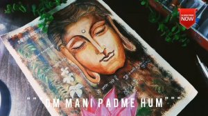 |Om mani padme hum|unique scripted with 12 Languages|Buddha Painting|Buddhist mantra|karma postivit