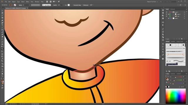 How to Draw a Cartoon Face - Adobe Illustrator Drawing Tutorial смотреть онлайн