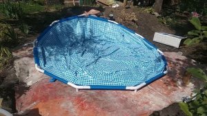монтаж и установка каркасного бассейна фирмы интекс305*76см своими руками pool installatio