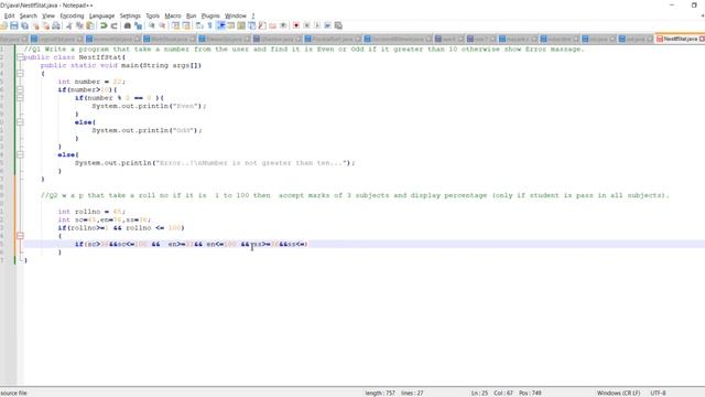 Nested if Statement in java смотреть онлайн