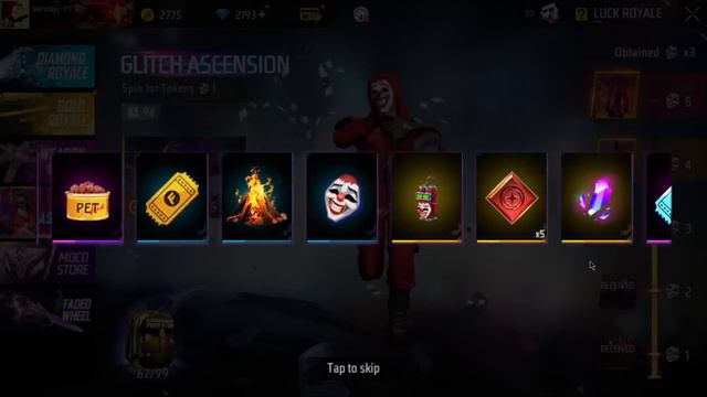 GLITCH ASCENSION TOKEN TOWER EVENT FREE FIRE/NEW TOKEN TOWER RED CRIMINAL NEON CRIMINAL FF NEW EVEN