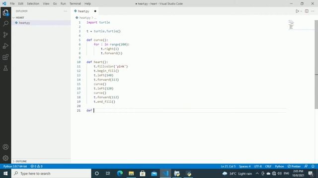 Python turtle heart || python heart || using python turtle draw a filling full heart смотреть онлайн