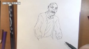 How to draw Zombie, Как нарисовать Зомби