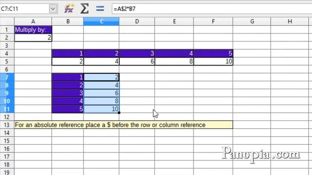 LibreOffice Calc - Absolute and Relative references смотреть онлайн