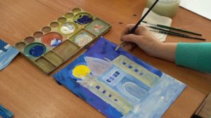 Рисуем замок Снежной Королевы