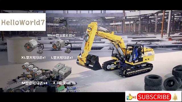 #helloworld7#Mould King 17032 3D Assemble RC Yellow Mechanical Excavator 1828+PCS#models cars#rc ca смотреть онлайн