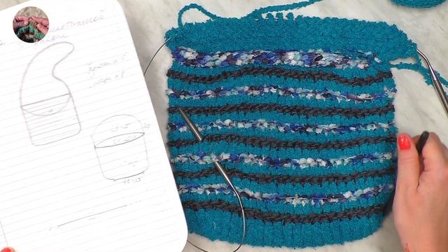 DIY Простая сумка спицами из трикотажной пряжи