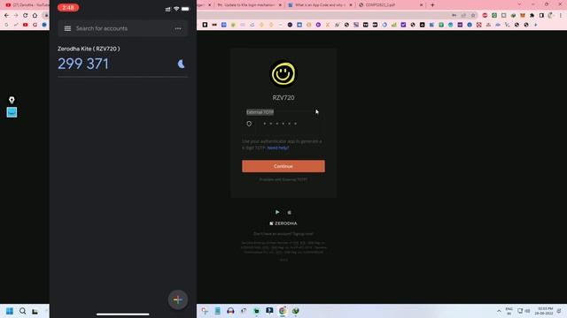 Mobile App Code VS 2FA External TOTP (Google Authenticator) Zerodha Kite | смотреть онлайн
