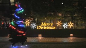 Бегущая рождественская ёлка в Токио