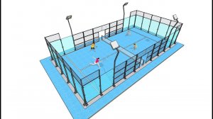 Модель корта для падел-тенниса. п. Холмогоровка. Вариант III