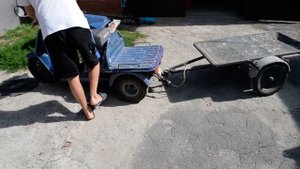 Японский трёхколёсный скутер Honda Gyro Up с прицепом