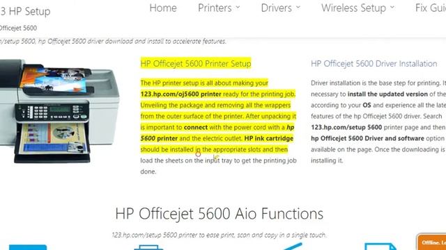HP Officejet 5600 printer setup | Unbox HP Officejet 5600 printer | Wi-Fi setup
