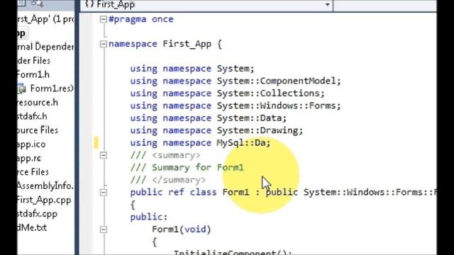 Visual C++ Tutorial 2 -Windows Forms Application: Mysql Connection Part 1