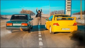 ЭТО НЕВОЗМОЖНО! АТОМНЫЙ EVO 8 играется с ТУРБО ВАЗ 2107, SUBARU WRX STI , MAZDA 6 MPS