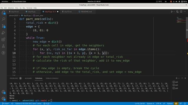 Advent of code 2021 in Python - Day 15 part 1 смотреть онлайн