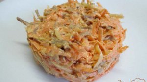 Салат из говядины с морковью и сыром