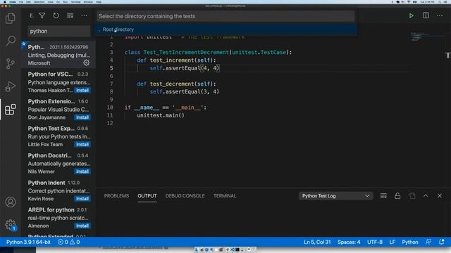 Setting up unit tests in Python with VSCode смотреть онлайн