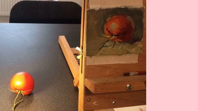 Этюд с натуры.Помидор. Масло смотреть онлайн