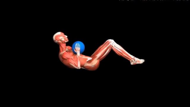 Подъемы туловища с мячом лежа Medicine Ball Situp смотреть онлайн