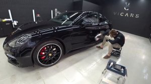 Porshe Panamera GTS нанесение керамического покрытия SONAX CC36