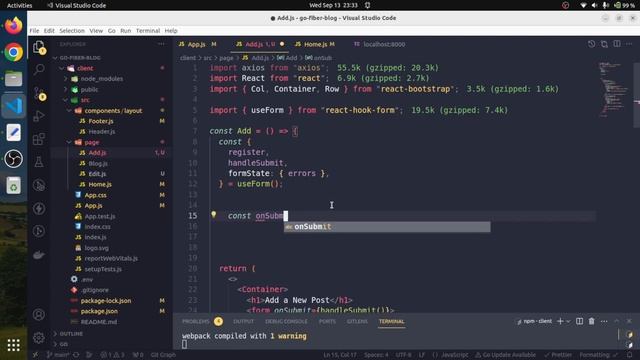 Go Fiber | React and Go Fiber | Full Stack Golang Project |  Part 13 | Grow Your Skill