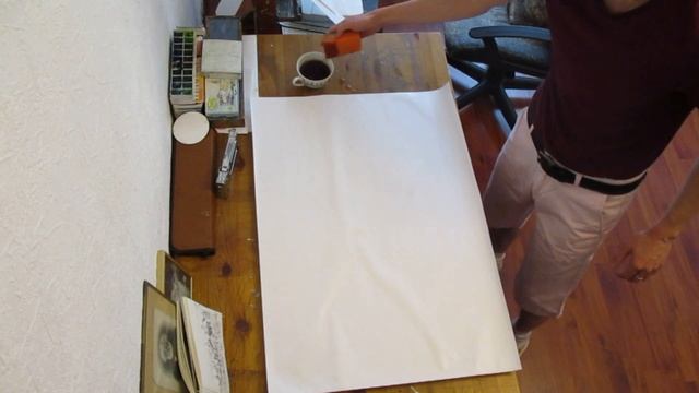 Секреты художника. Как натягивать бумагу на планшет и тонировать Чаем. Федор Усачев. смотреть онлайн