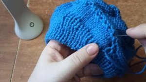 Шапка с поперечной косой и руликом . Мастер-класс. Часть 2