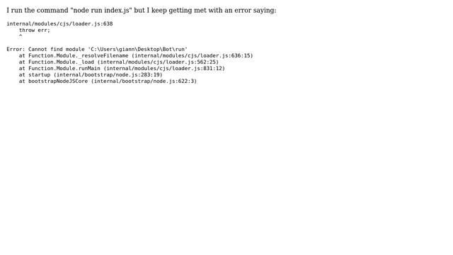 Cannot find module (node.js / npm) смотреть онлайн