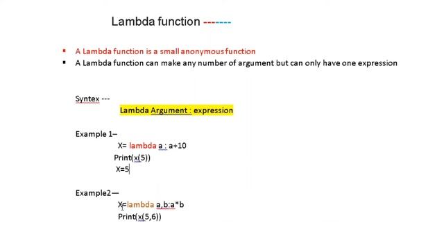 Lambda function in python with code