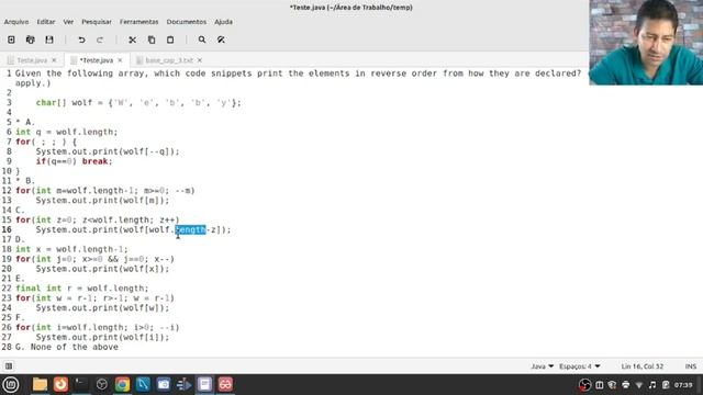 Given the following array, which code snippets print the elements in reverse order from how they... смотреть онлайн