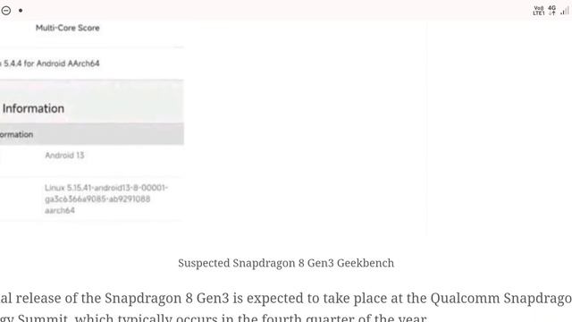 Snapdragon 8 Gen3 Rumors Surface with Leaked GeekBench Scores ||