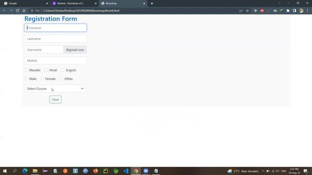 Bootstrap Tutorial : Bootstrap Register Form | How to Create Registration Form using bootstrap