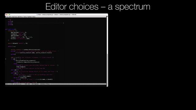 3. The spectrum of editors