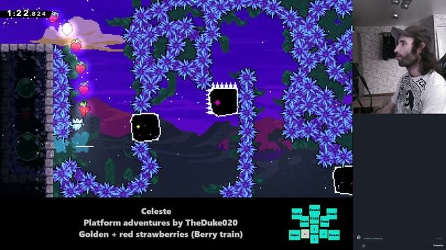 Celeste: Platform adventures by TheDuke020 Golden + red strawberries (Berry train).