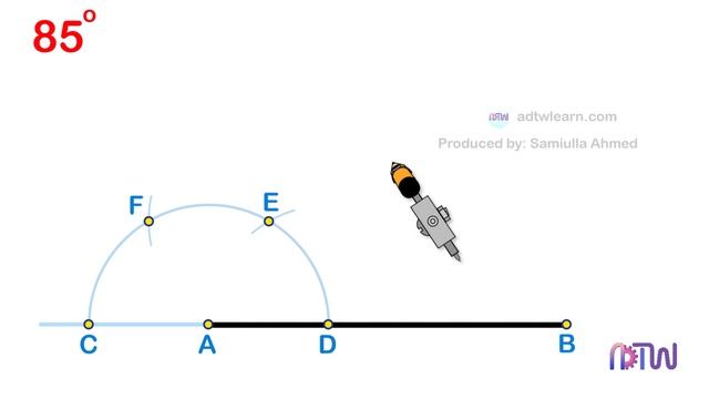 How to construct an 85-degree angle using a compass смотреть онлайн